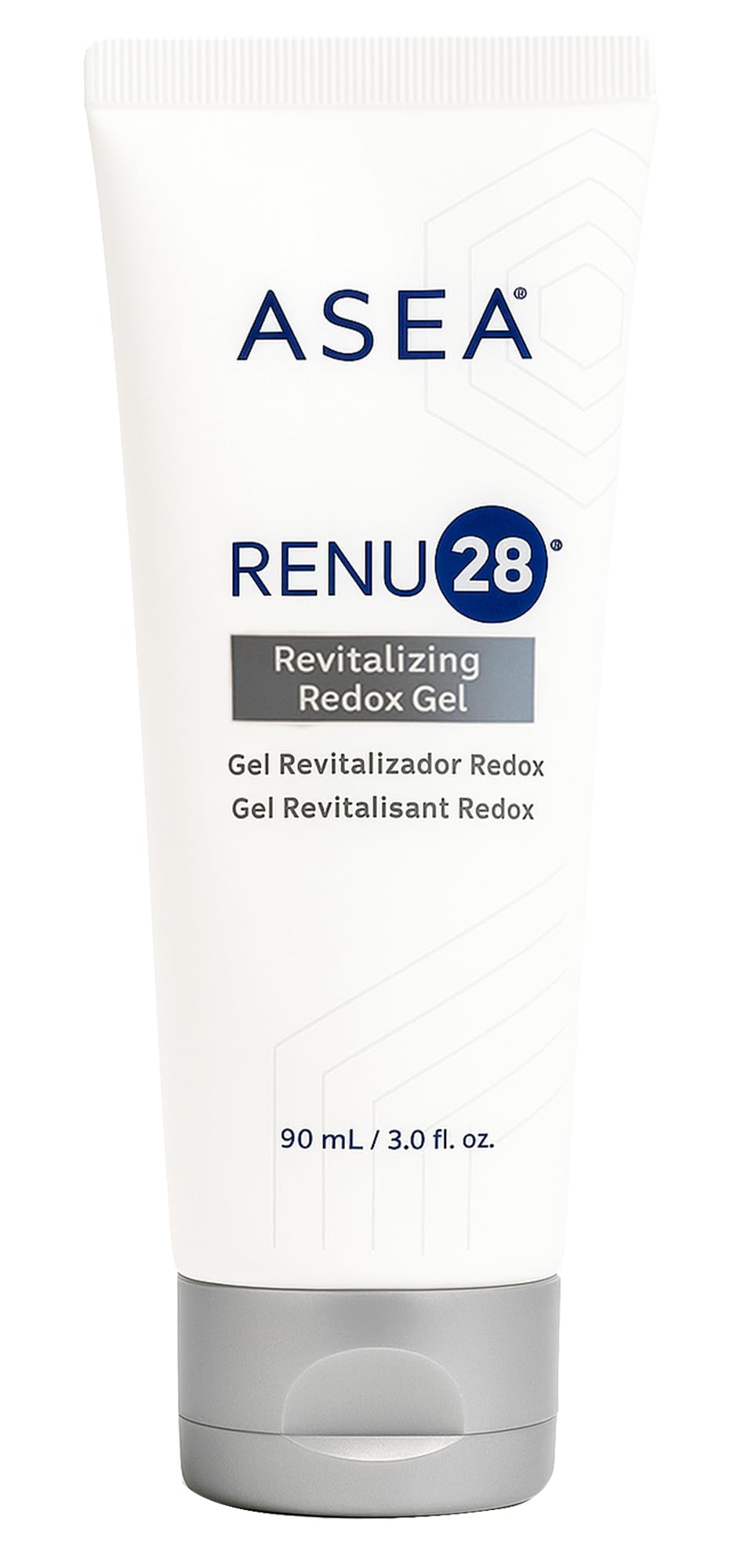 Asea RENU28 redox gel bottle showing hydrating, skin-supporting formula for daily use.