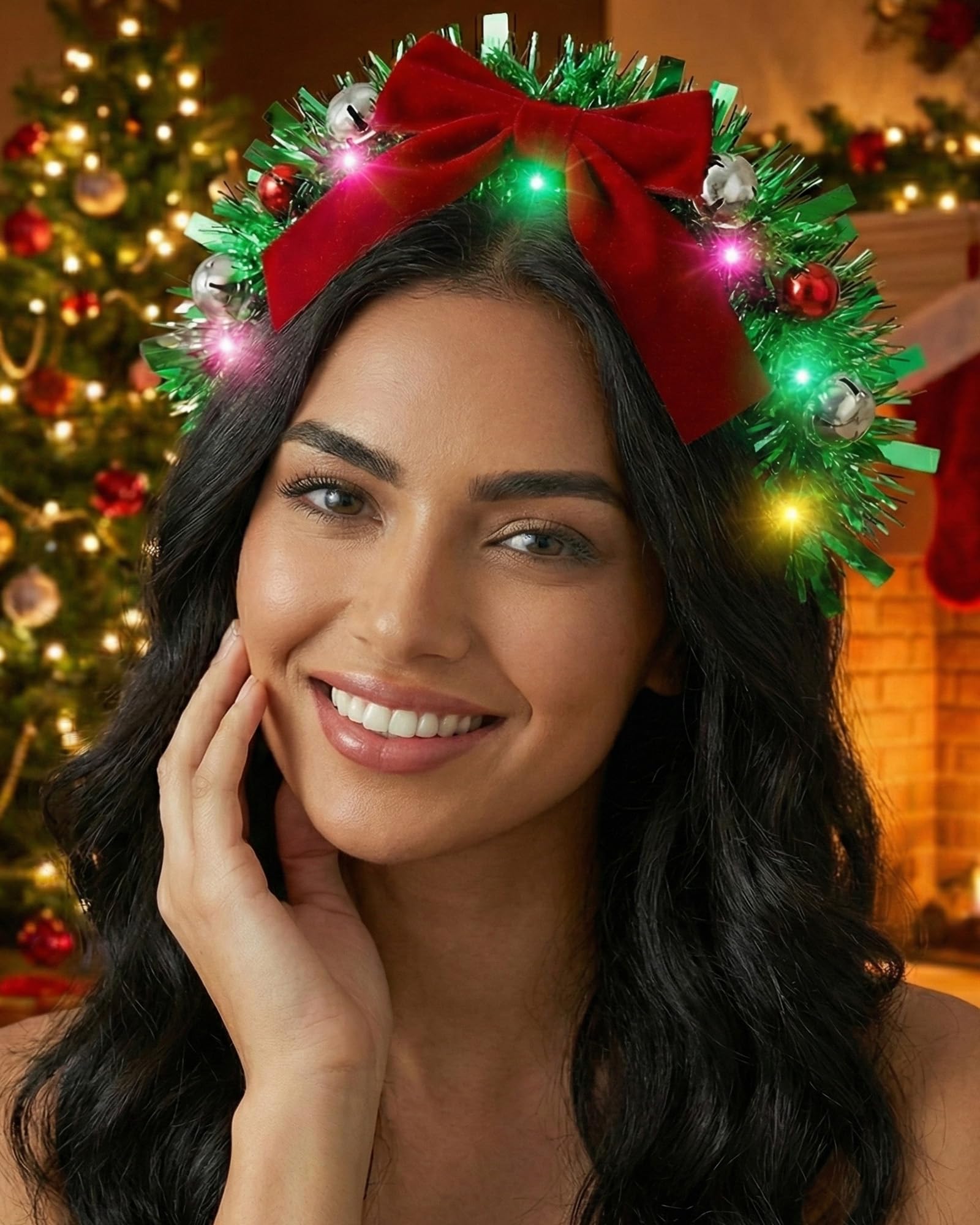 Asekonc Light Up Christmas Ball Headband includes a simple switch for easy on/off control