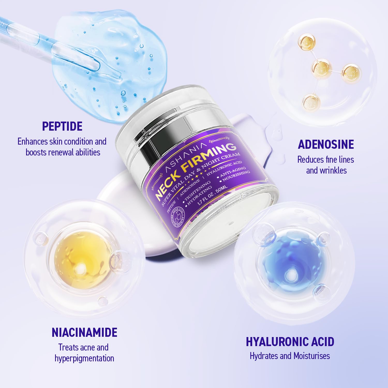 Ashania adenosine elasticity support visual emphasizing firmer décolleté