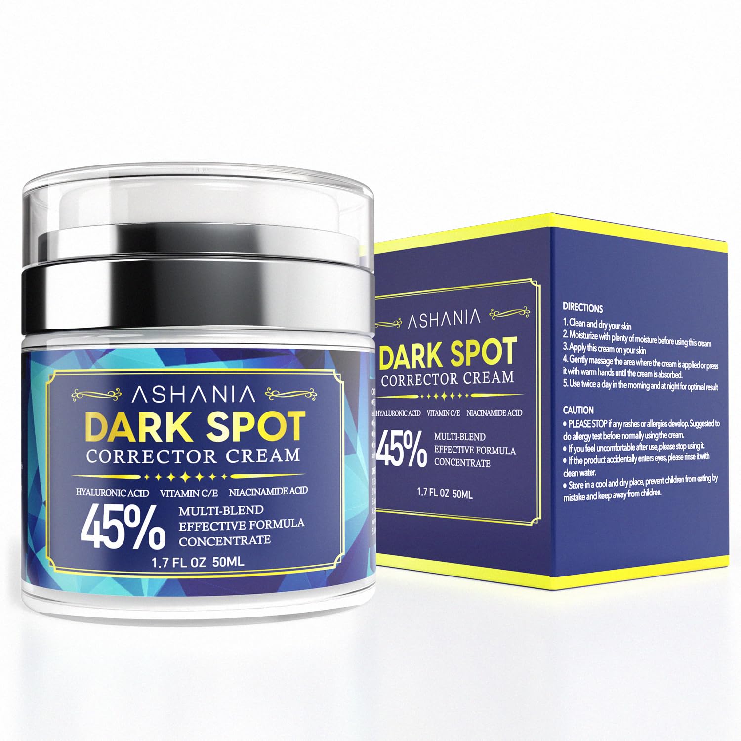Ashania Dark Spot Corrector bottle closeup, easy daily-use skincare for a smoother look