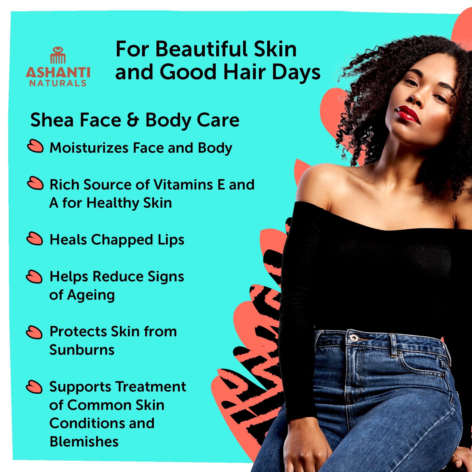 Ashanti Naturals Bouffants & Broken Hearts application shows creamy spread for hair and skin