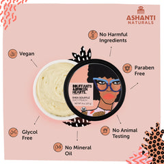 Ashanti Naturals whipped shea butter cream texture shot for velvety, long-lasting moisture.