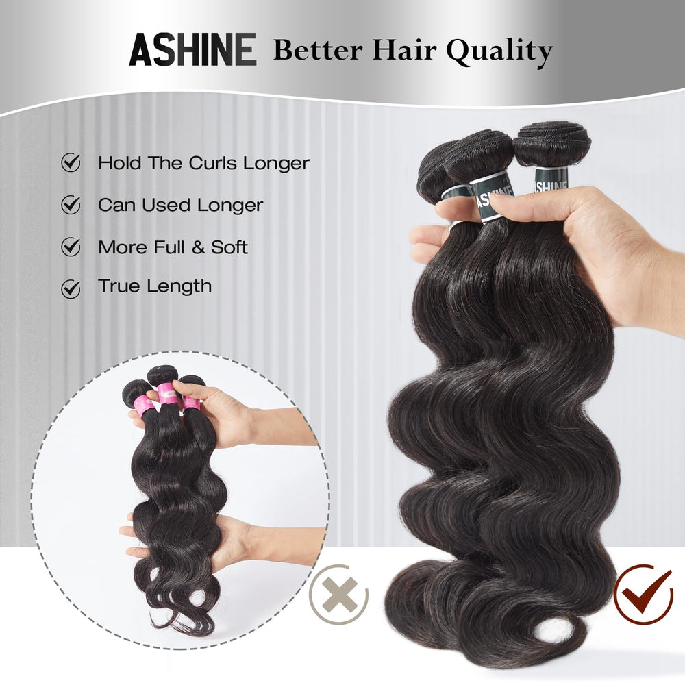 ASHINE body-wave straight bundles offer versatile styling for smooth to defined waves.