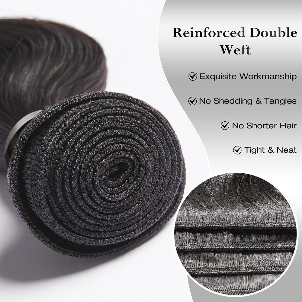 ASHINE raw hair bundles double-weft highlights durability and reduced shedding.