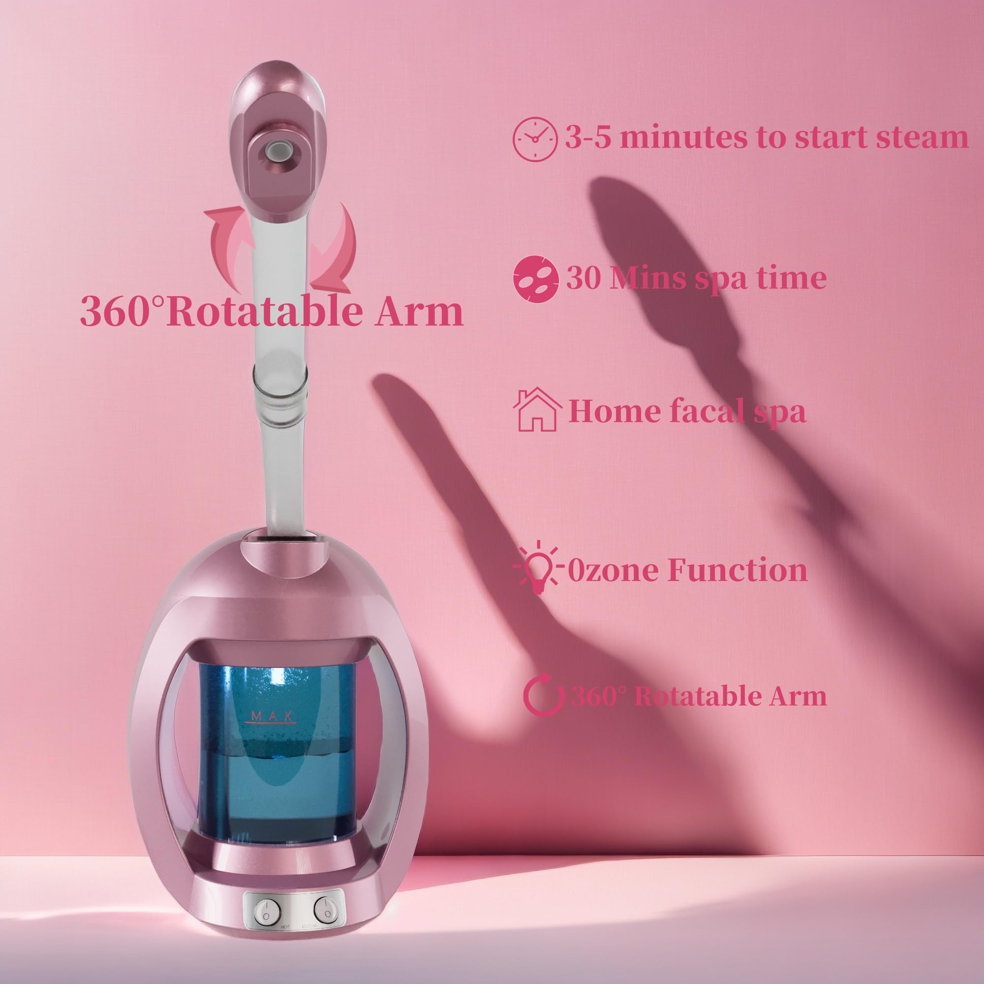 Asiakarn nano ionic steam technology for deeper pore cleansing and clearer skin.