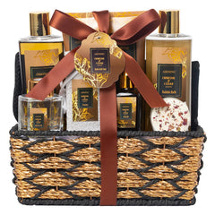 ASINING spa basket display featuring the full 14-piece set for gifting.