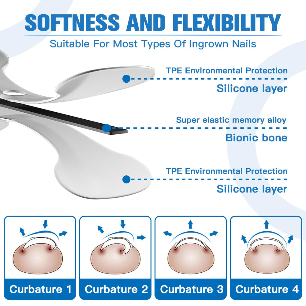 Asinkiher titanium alloy ingrown toenail corrector with 0-67 inch size for larger toes