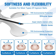 Asinkiher titanium alloy ingrown toenail corrector with 0-67 inch size for larger toes