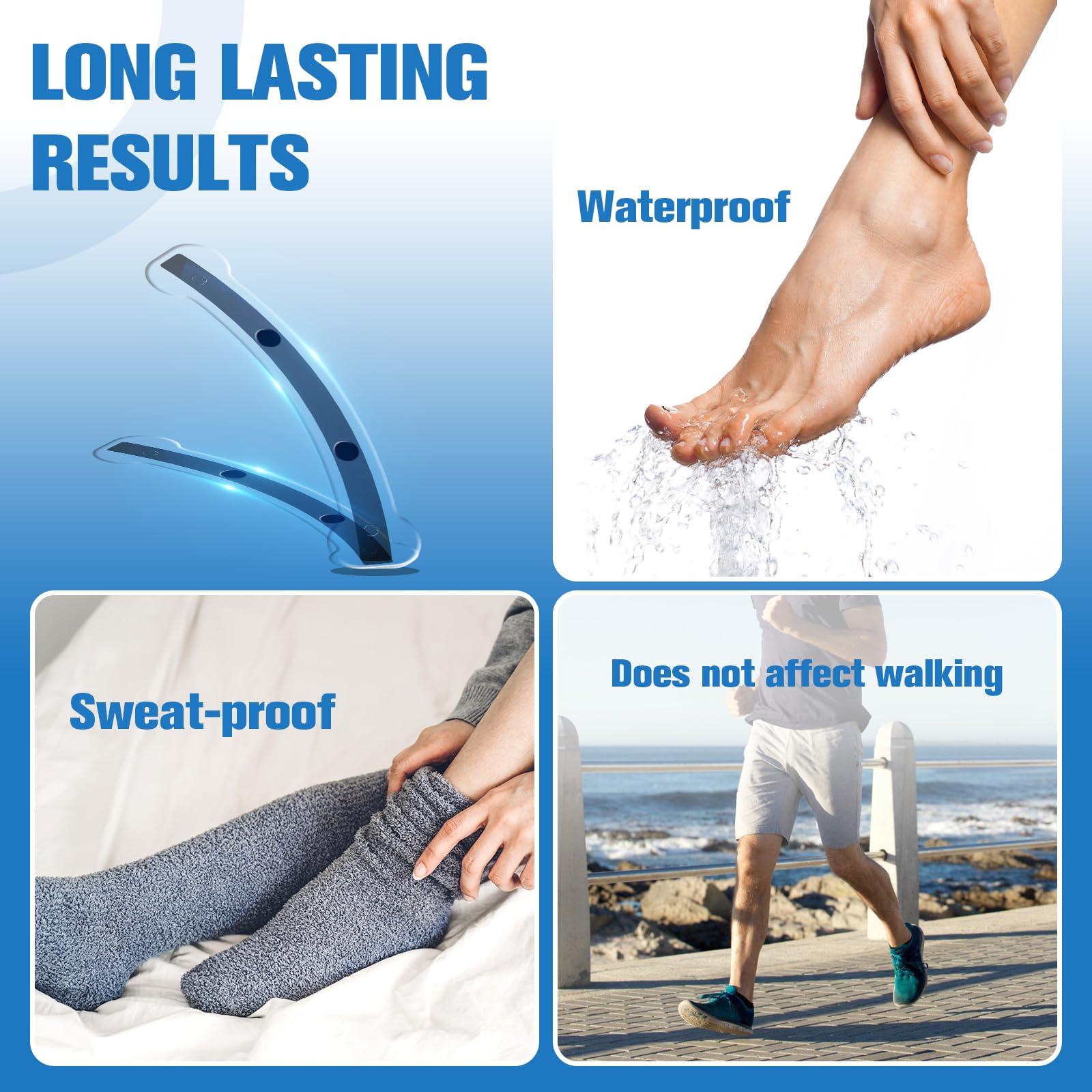 Asinkiher water and sweat resistant patch stays in place during activity