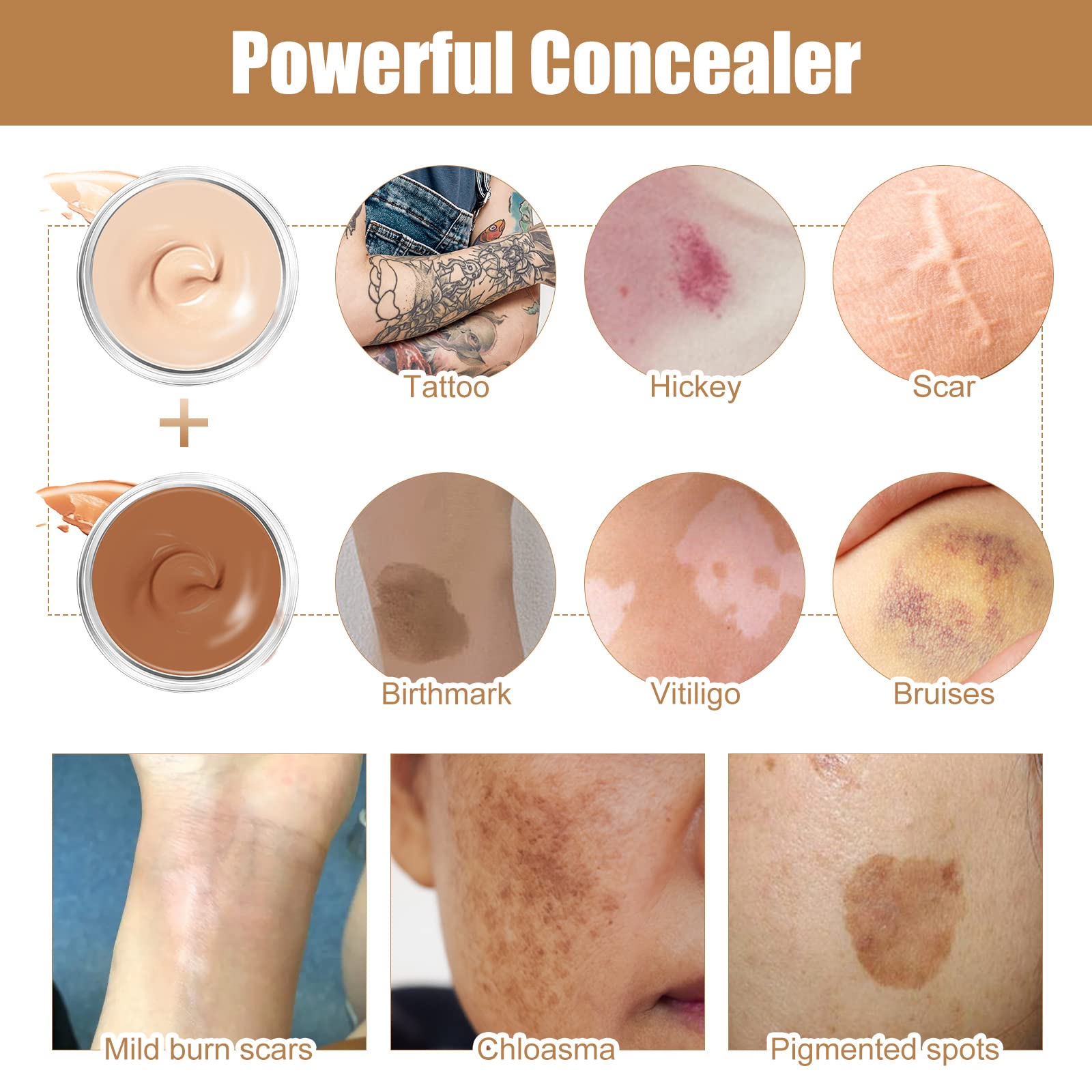 Asomooh Tattoo Cover Up delivers a natural finish after drying on the skin.