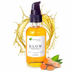 Aspen Kay Naturals Glow bottle close-up promoting radiant, nourished skin