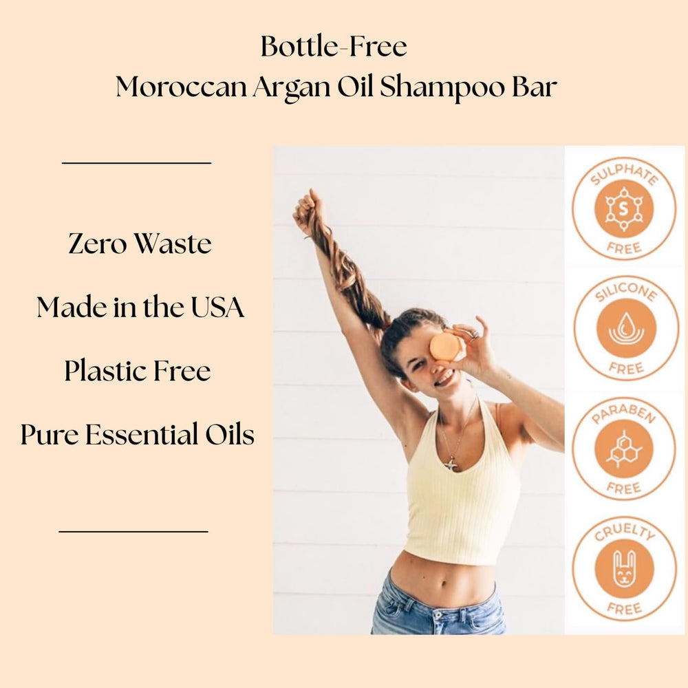 Aspen Kay Naturals Moroccan Argan Oil Shampoo Bar citrus scent orange lemongrass.