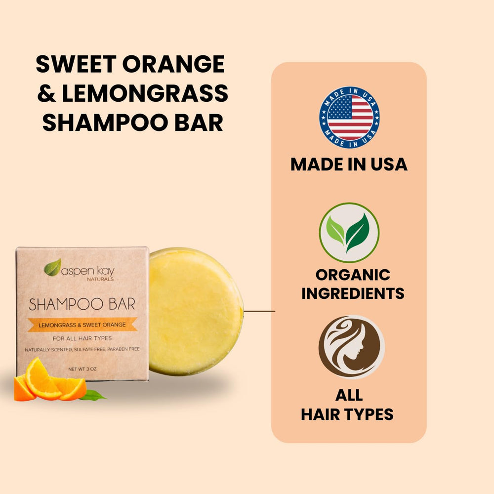Aspen Kay Naturals Moroccan Argan Oil Shampoo Bar soap-free formula close-up for gentle cleansing.