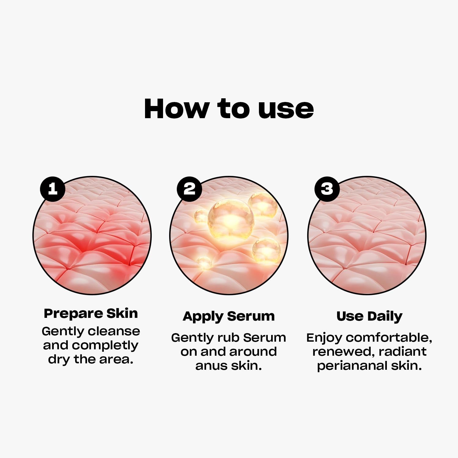 Asset Hole Serum packaging closeup emphasizes clear labeling and thoughtful design.