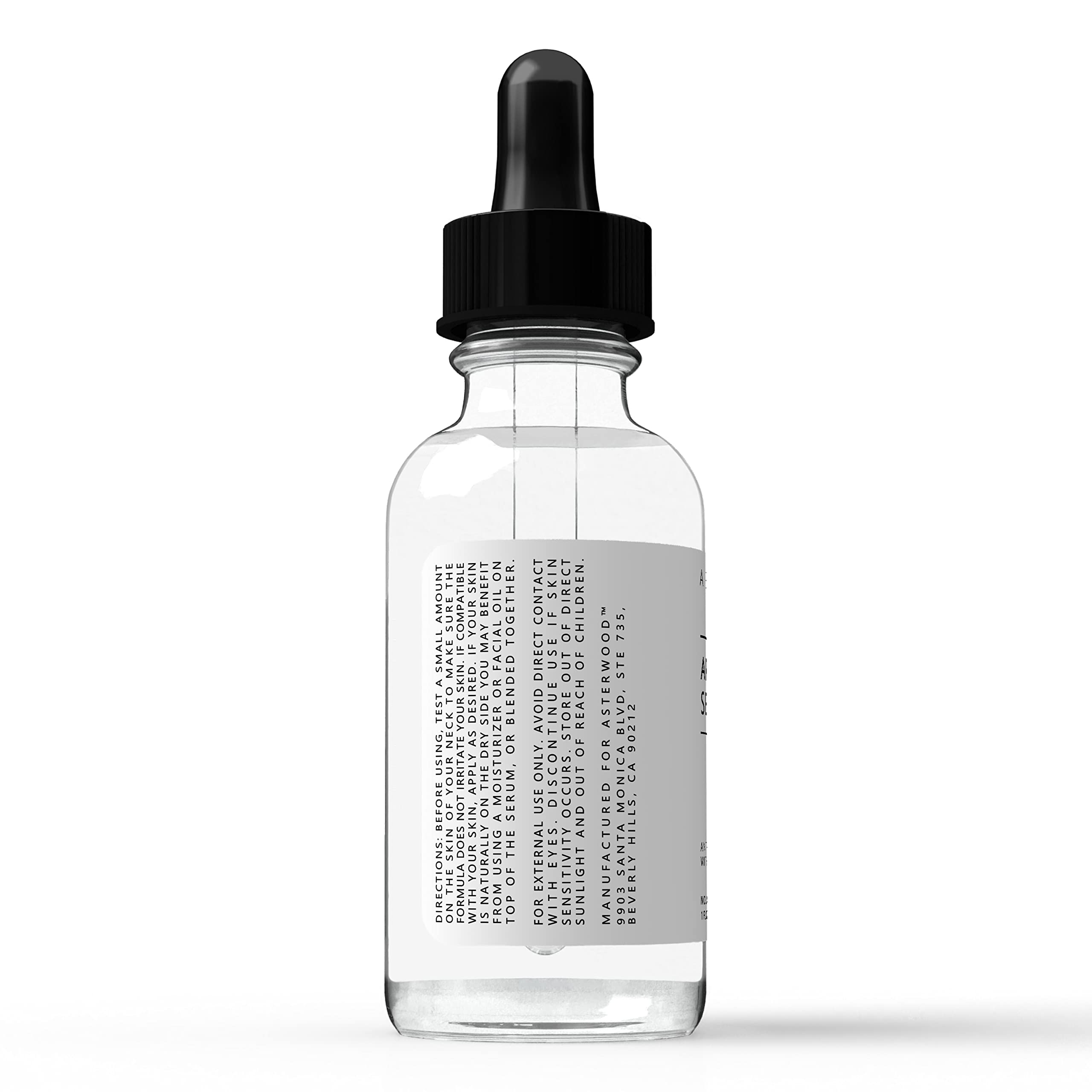 Asterwood Argireline Serum box front packaging design.