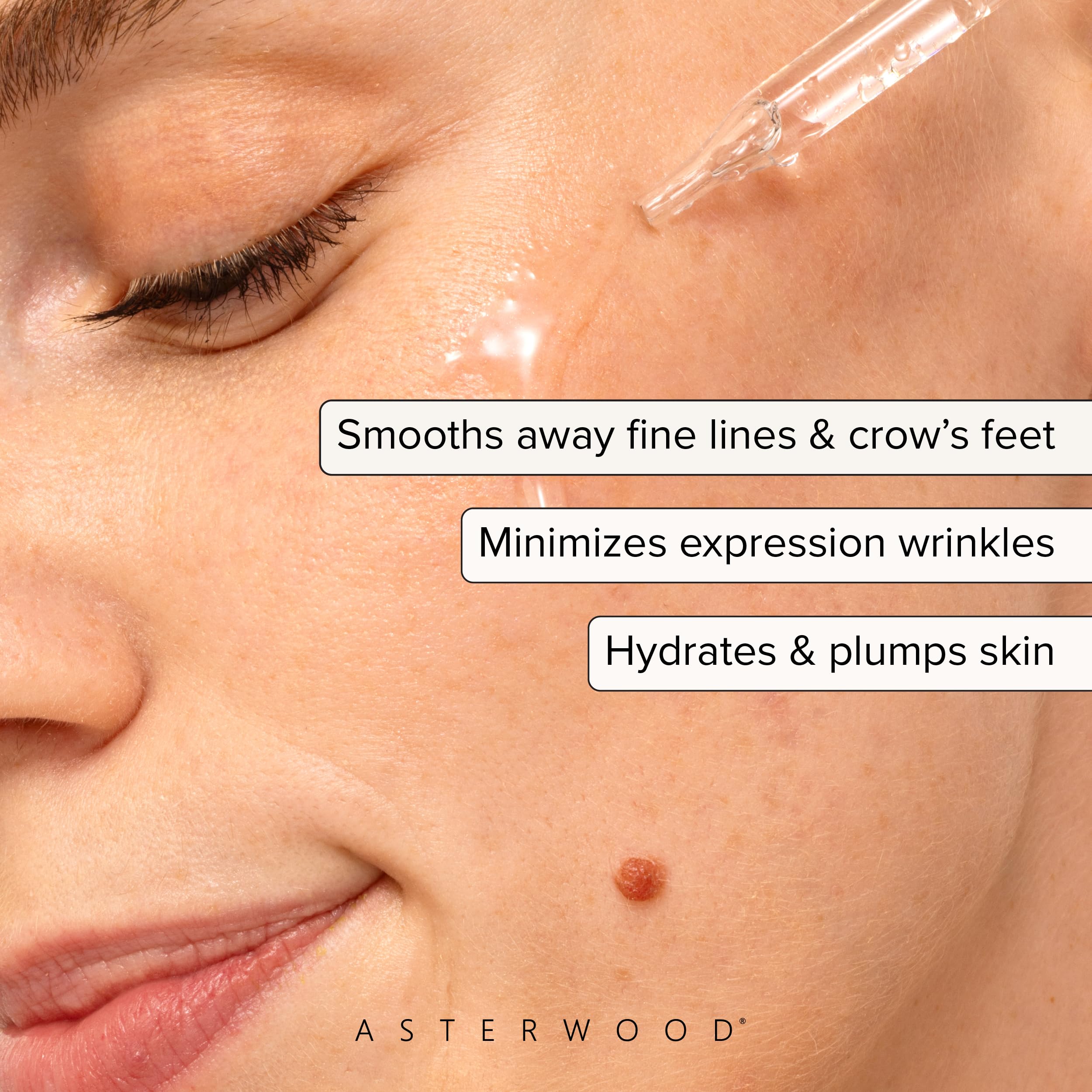 Asterwood Argireline Serum on hand demonstrates quick hydrating skincare