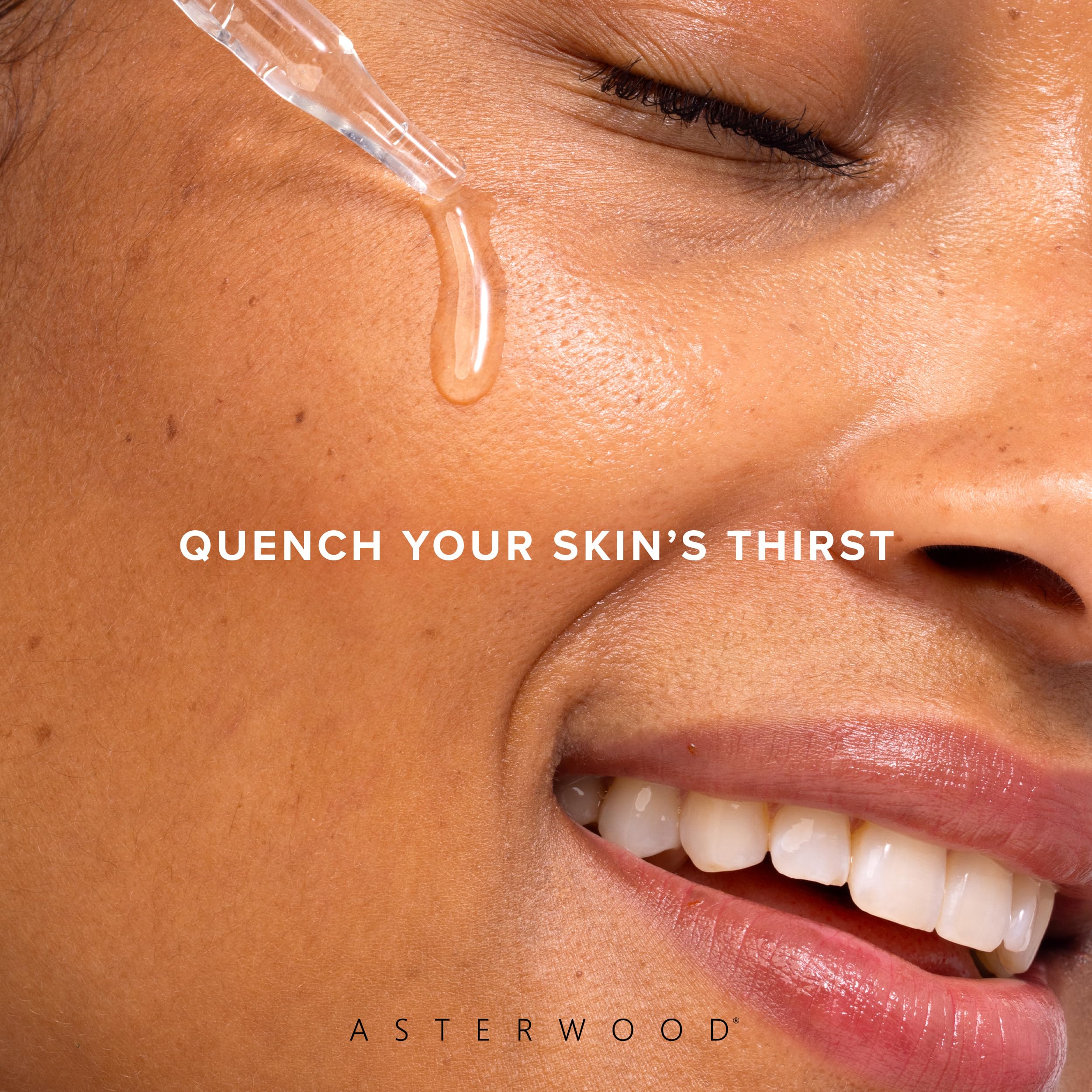 Asterwood fragrance-free serum label highlighting fragrance-free formula for sensitive skin