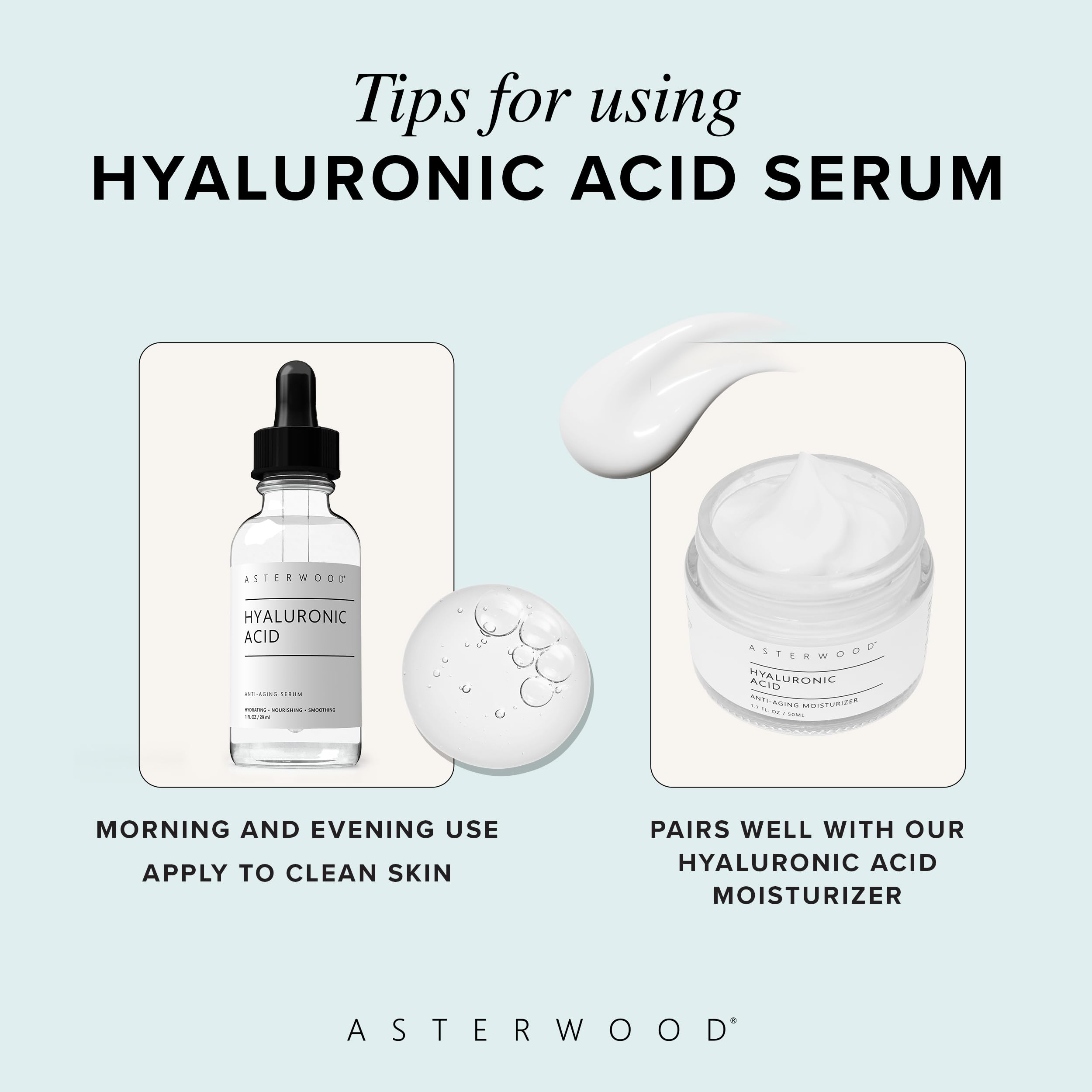 Asterwood Hyaluronic Serum optimistic wrinkle reduction potential with regular use.