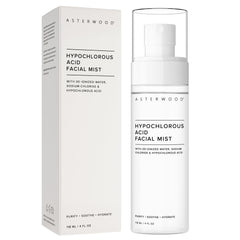 Asterwood Hypochlorous Acid Spray bottle for gentle facial cleansing and soothing mist.