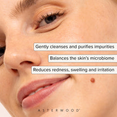 Asterwood Hypochlorous Acid Spray mist on face offers refreshing post-workout skin calming.
