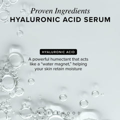 Asterwood serum being applied on damp skin demonstrates moisture sealing routine