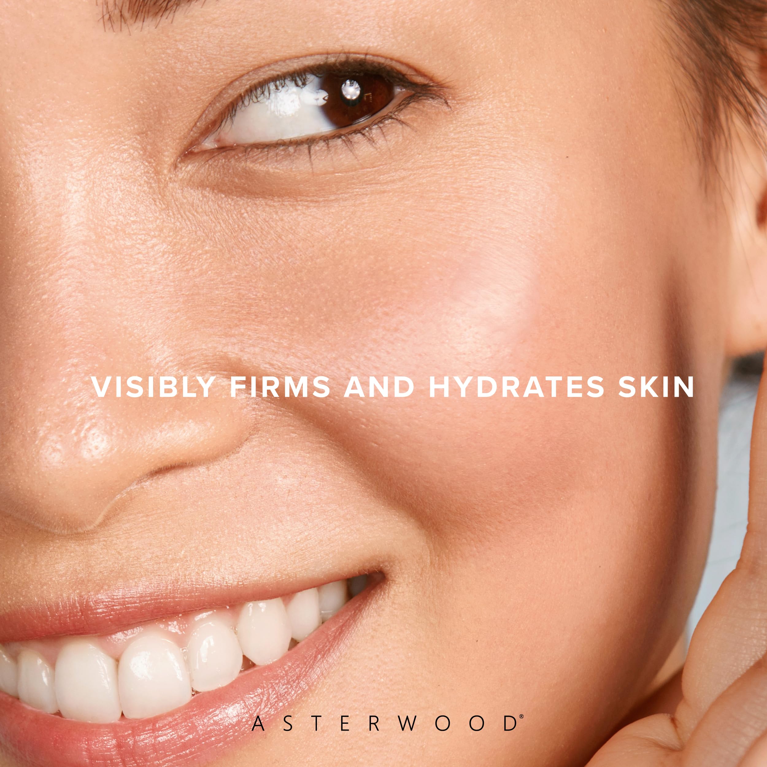 Asterwood serum vial with dropper, easy daily routine for all skin types.