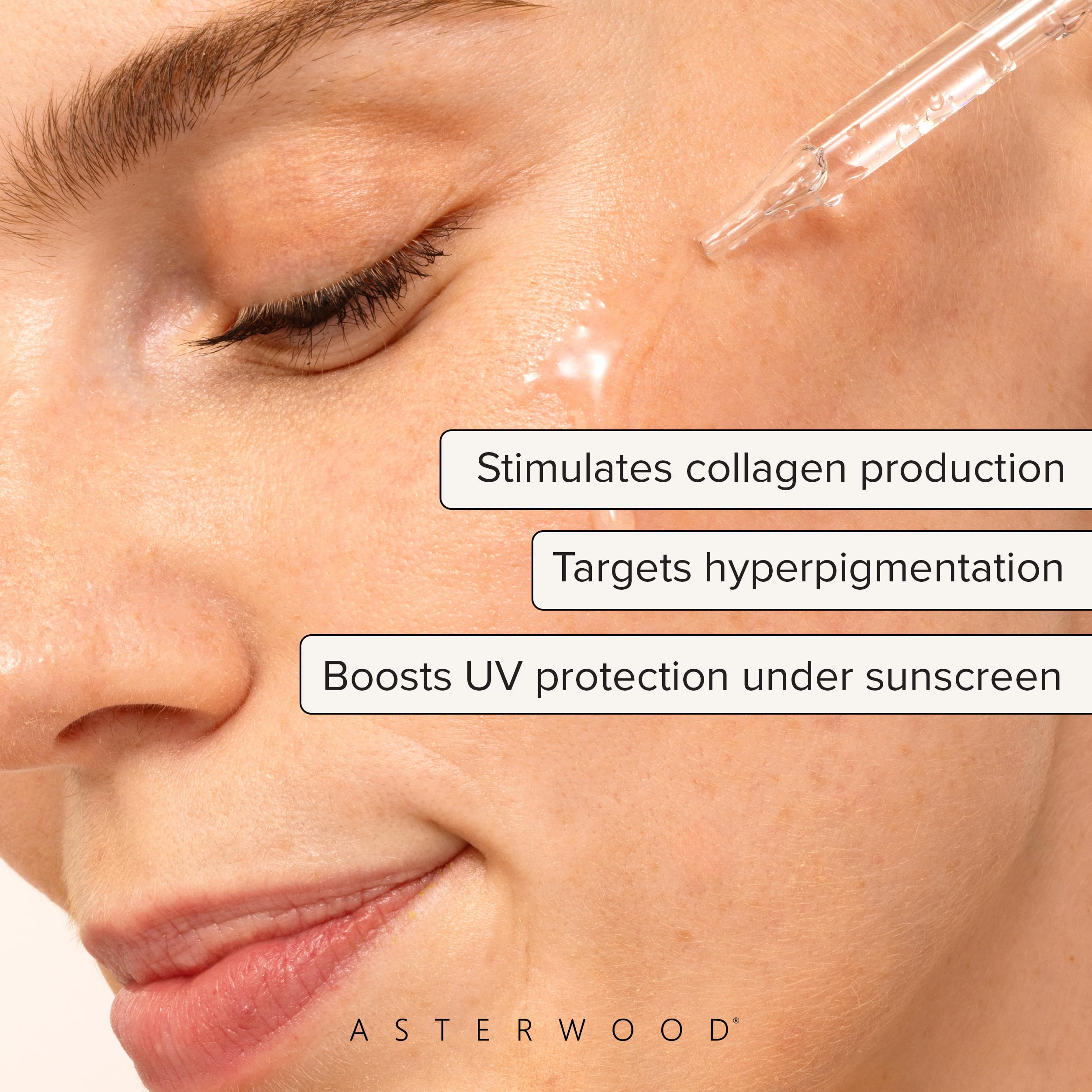 Asterwood Vitamin C Serum in use during morning skincare routine for glow.