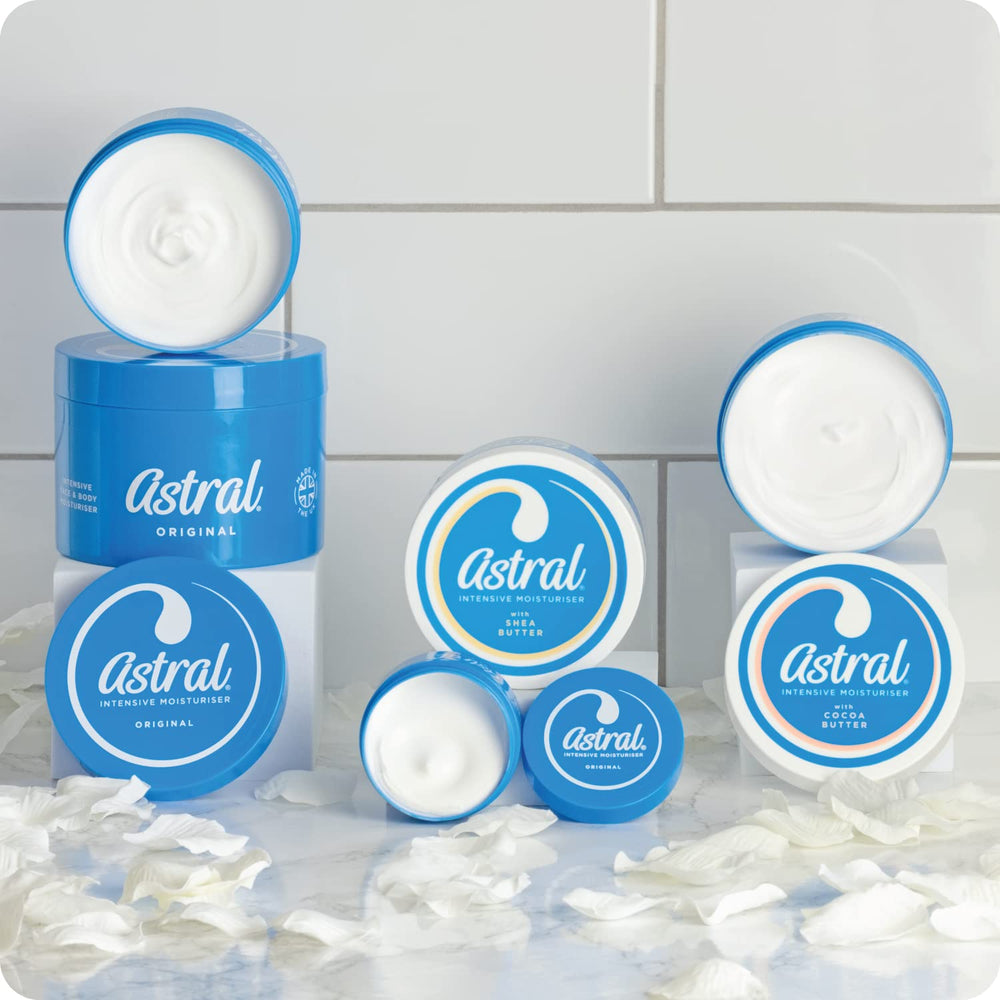 Astral Moisturising Cream close-up shows smooth, non-greasy finish on skin