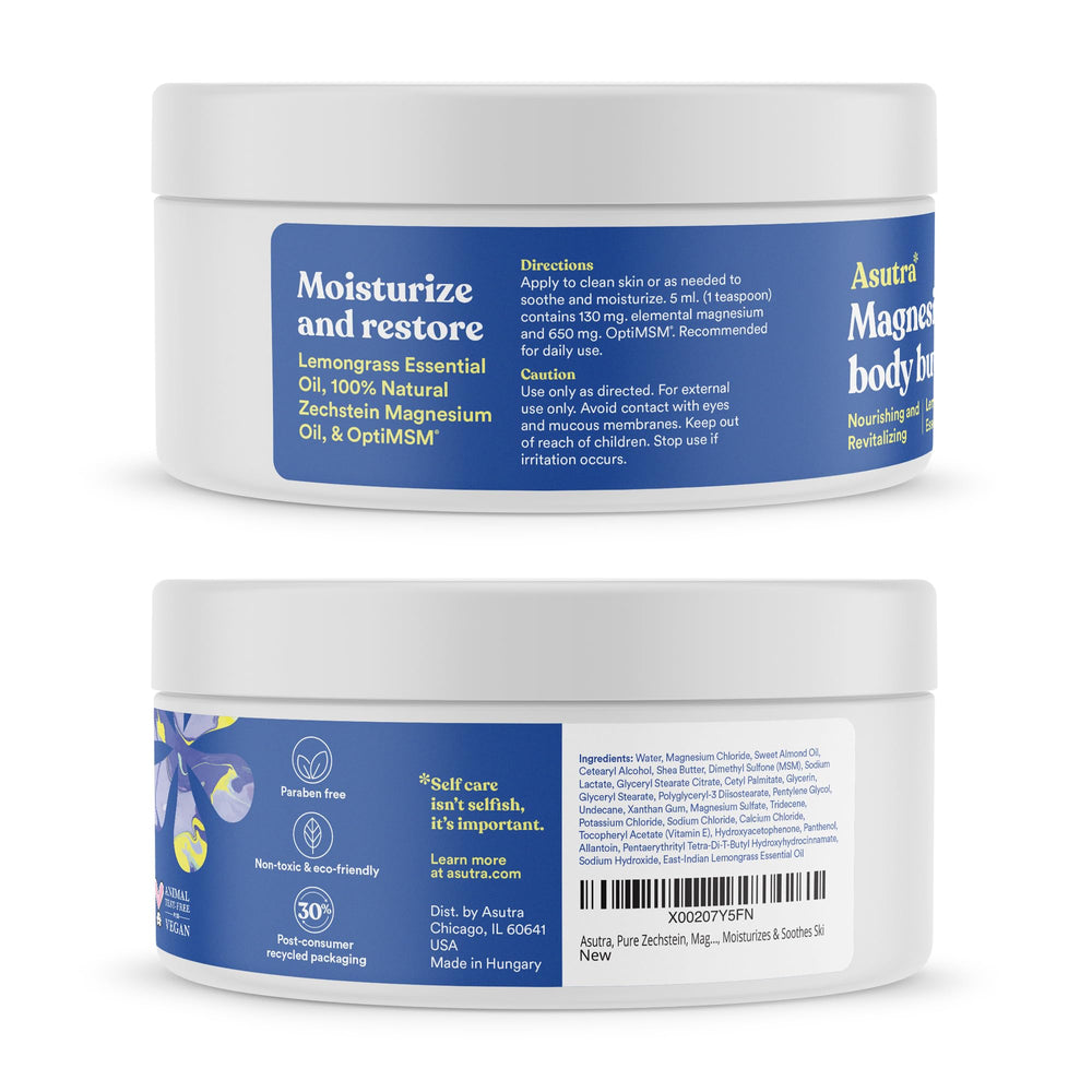 ASUTRA rapid absorption formula shown being massaged for quick hydration.