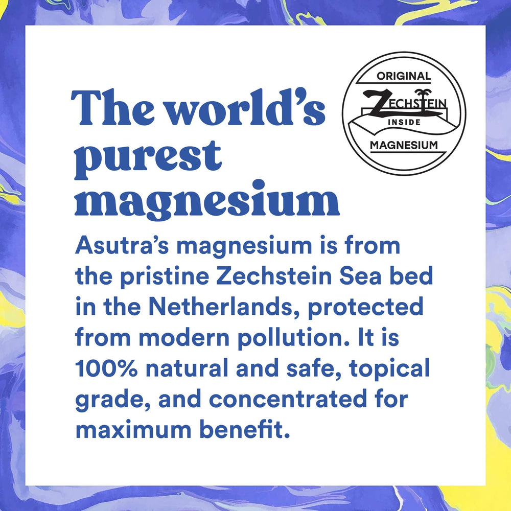 ASUTRA vegan cruelty-free label on magnesium body butter packaging.