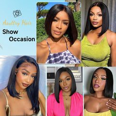 ASUTTRY Bob Wig 13x4 HD lace front blends with skin for natural parting.