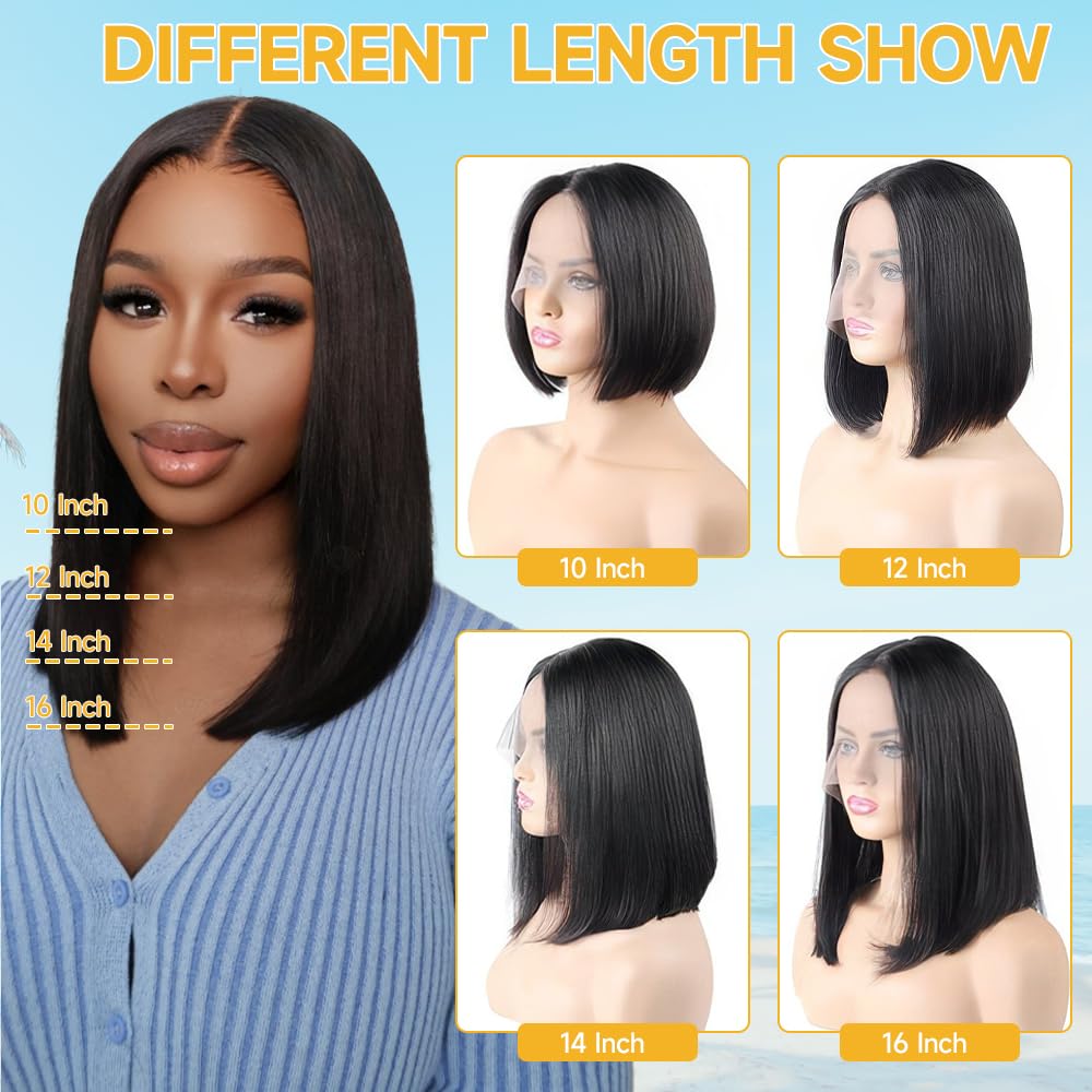 ASUTTRY Bob Wig 200 density double-drawn highlights full-volume styling potential.