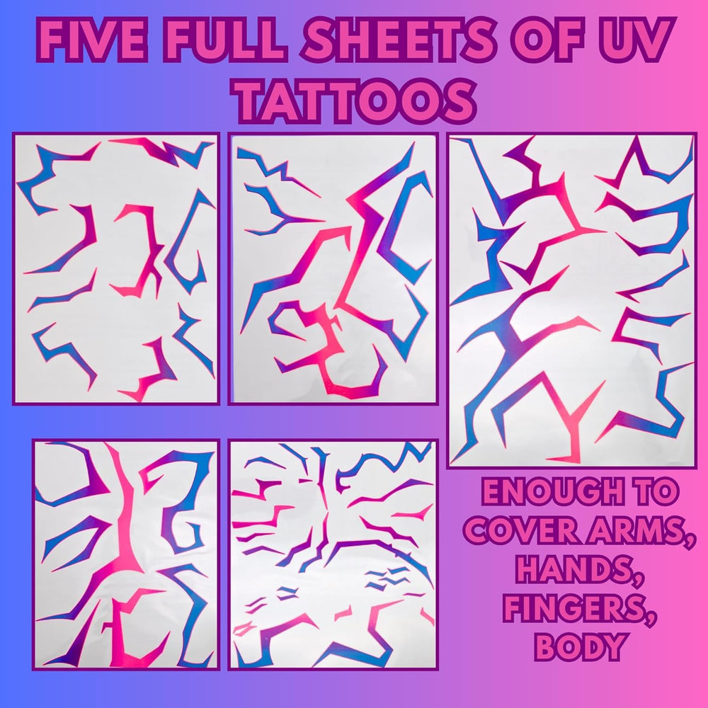 ASVP Shop UV Shine Neon glow on arms and legs for UV-lit raves.