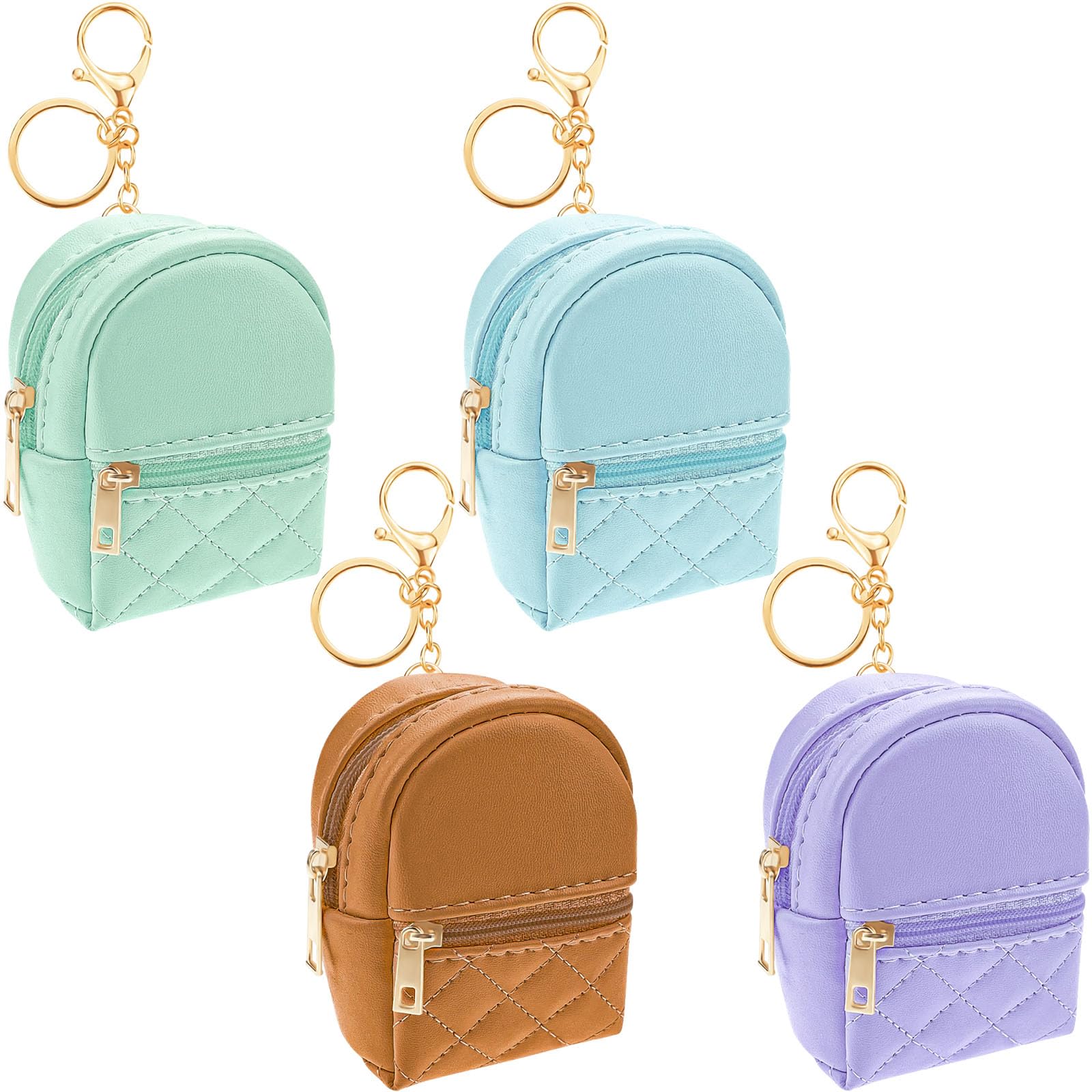 Aswewamt mini backpack cosmetic bag blue with double zipper for quick access.