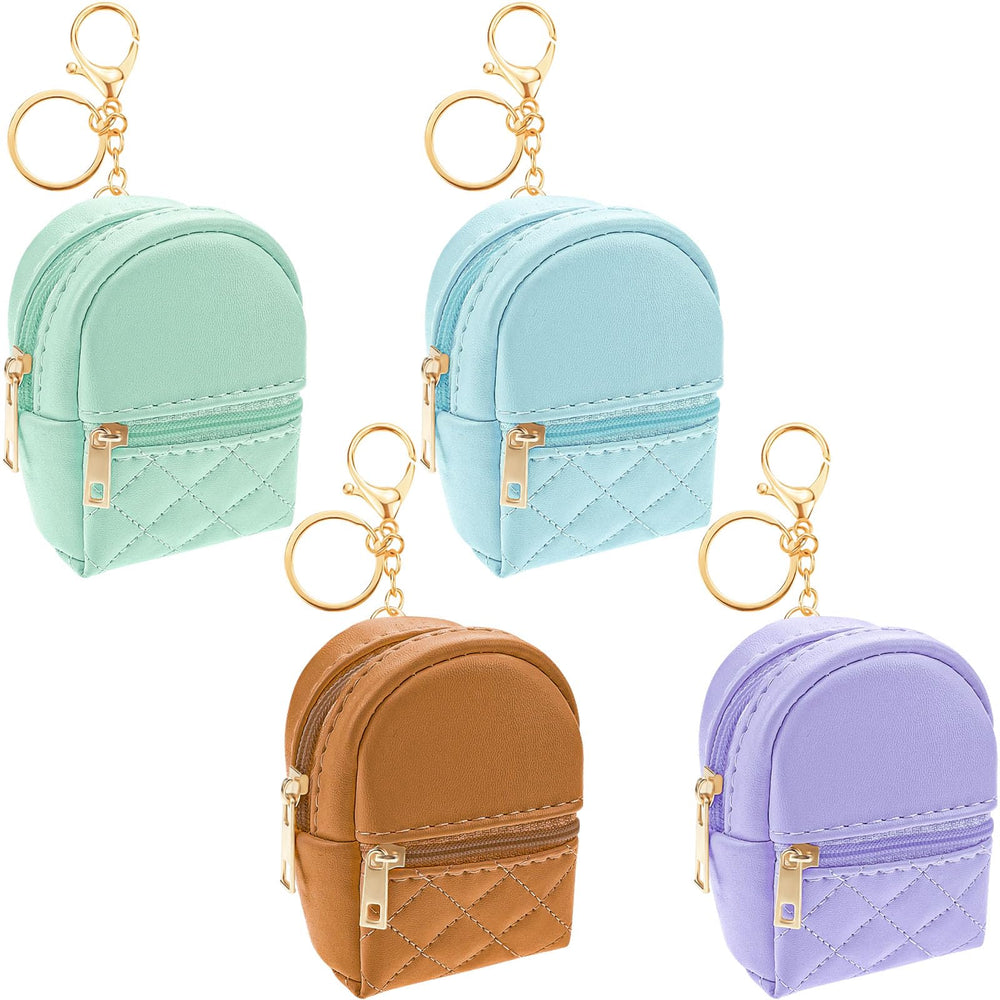 Aswewamt mini backpack cosmetic bag blue with double zipper for quick access.