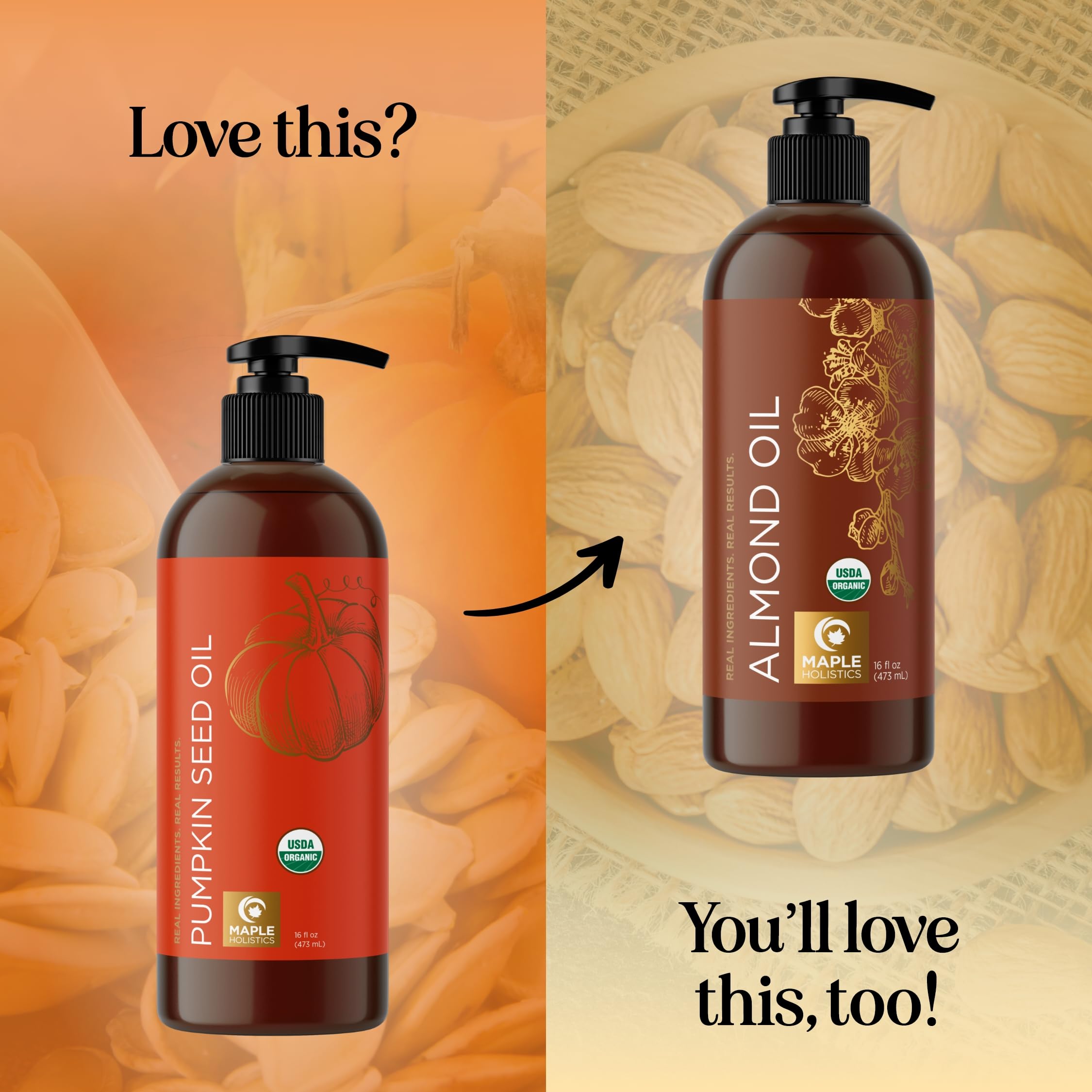 DIY body oil setup using pumpkin seed oil for at-home care