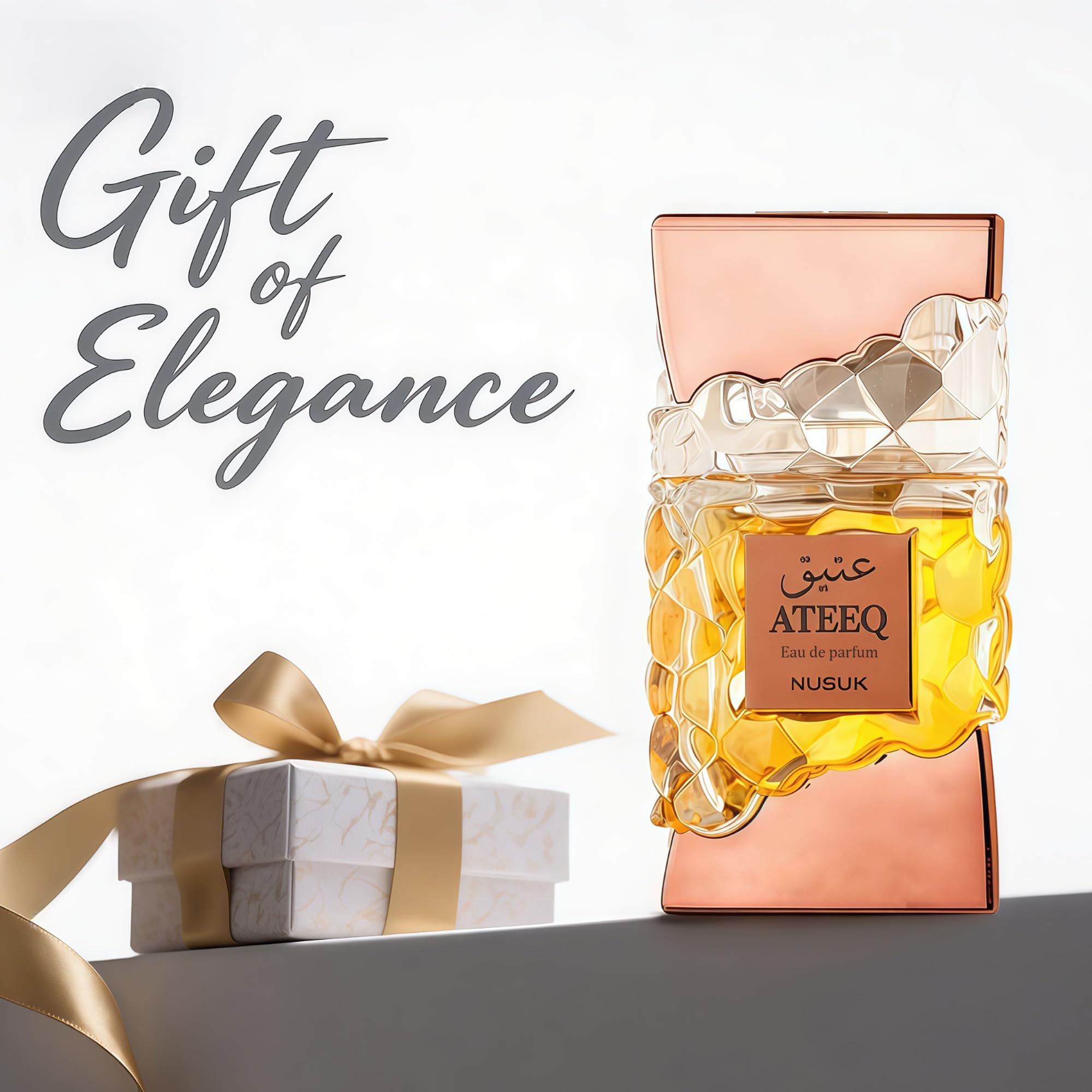 Ateeq Cologne luxury packaging and bottle display for day and night wear