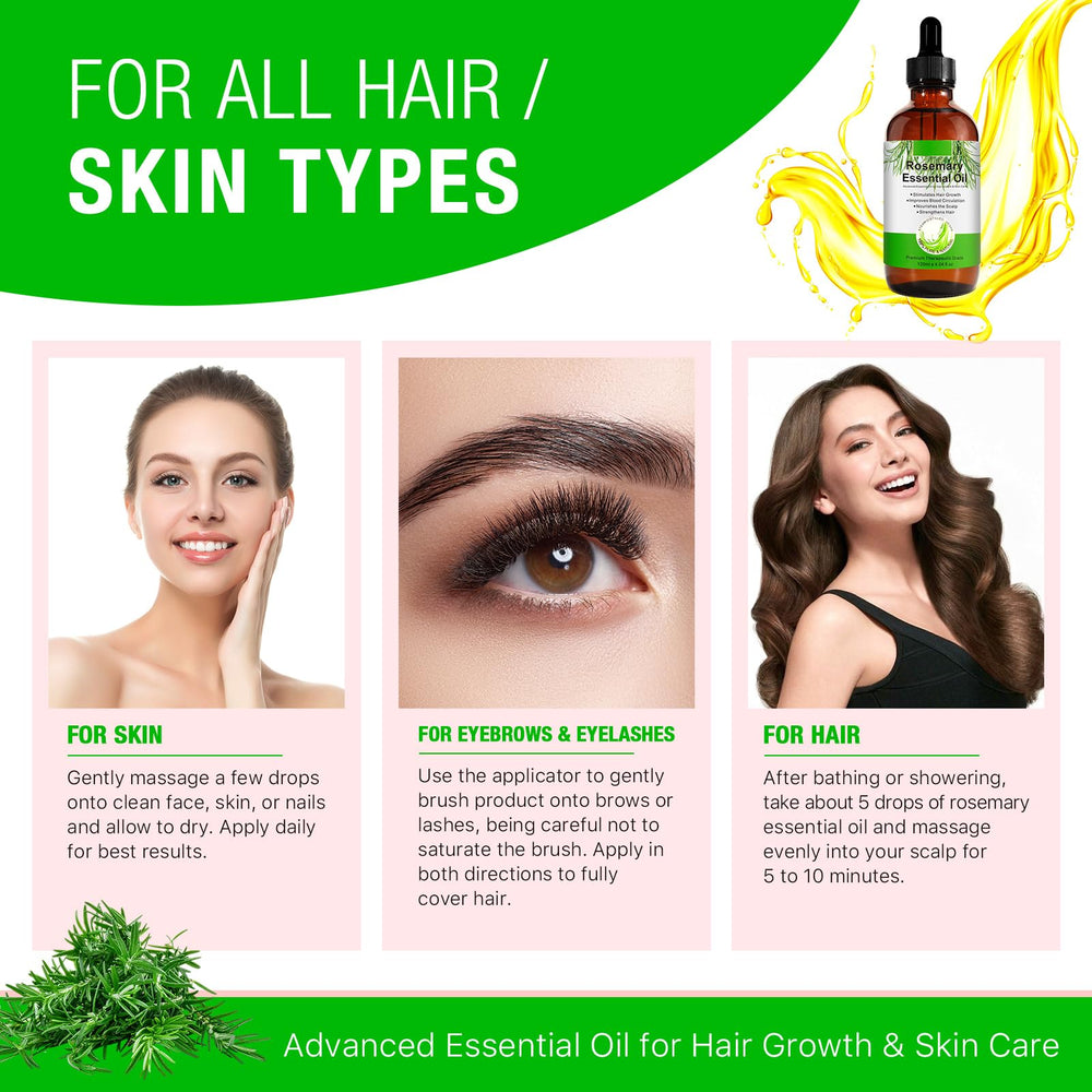 ATOANY eyebrow brush paired with rosemary oil for brow growth support.