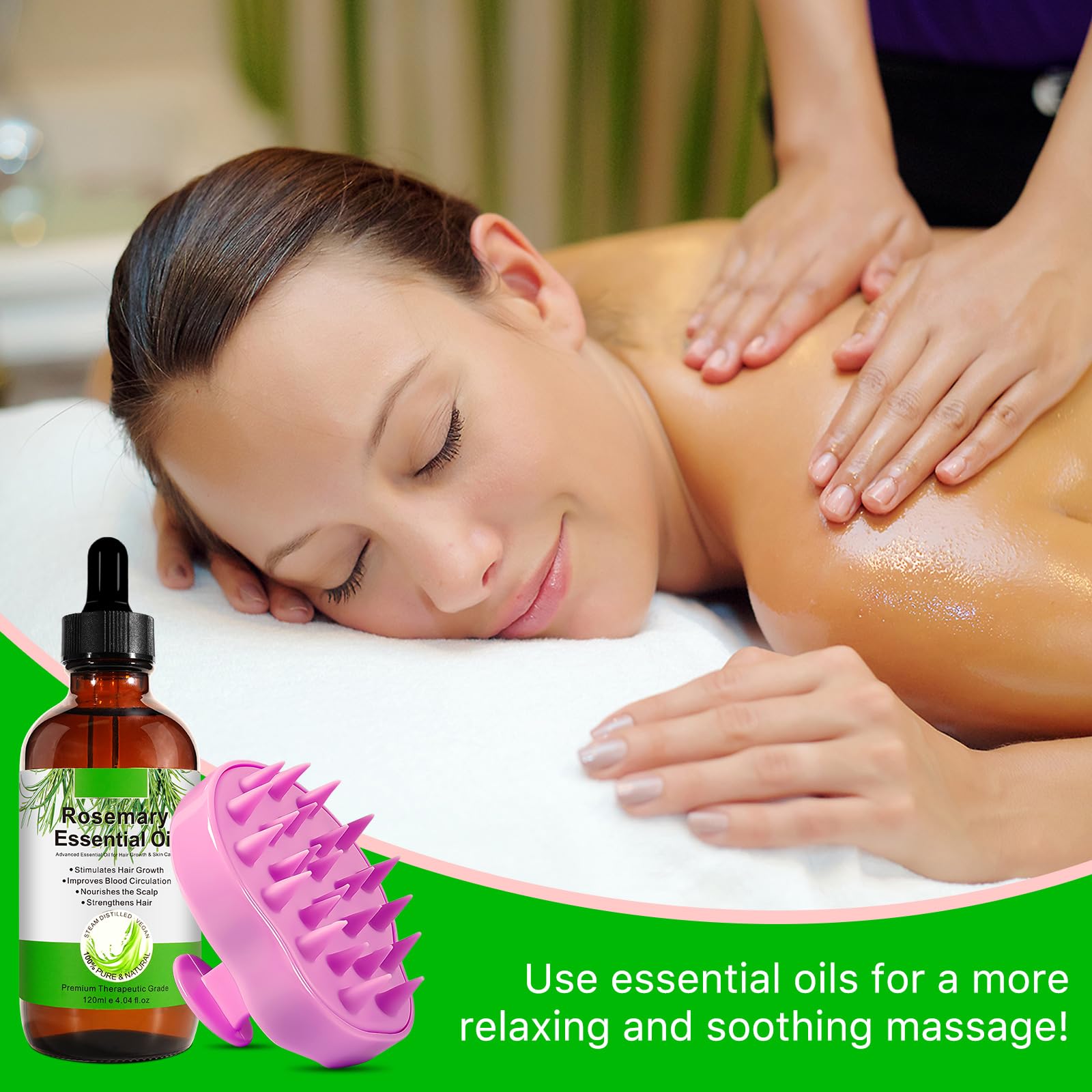 ATOANY product packaging showing complete kit with oil and massager.