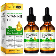 ATOANY Vitamin E Oil bottle pour delivering deep hydration for glowing skin.