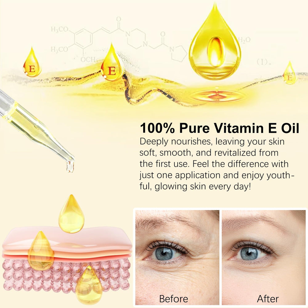 ATOANY Vitamin E Oil on scars and stretch marks for smoother texture.