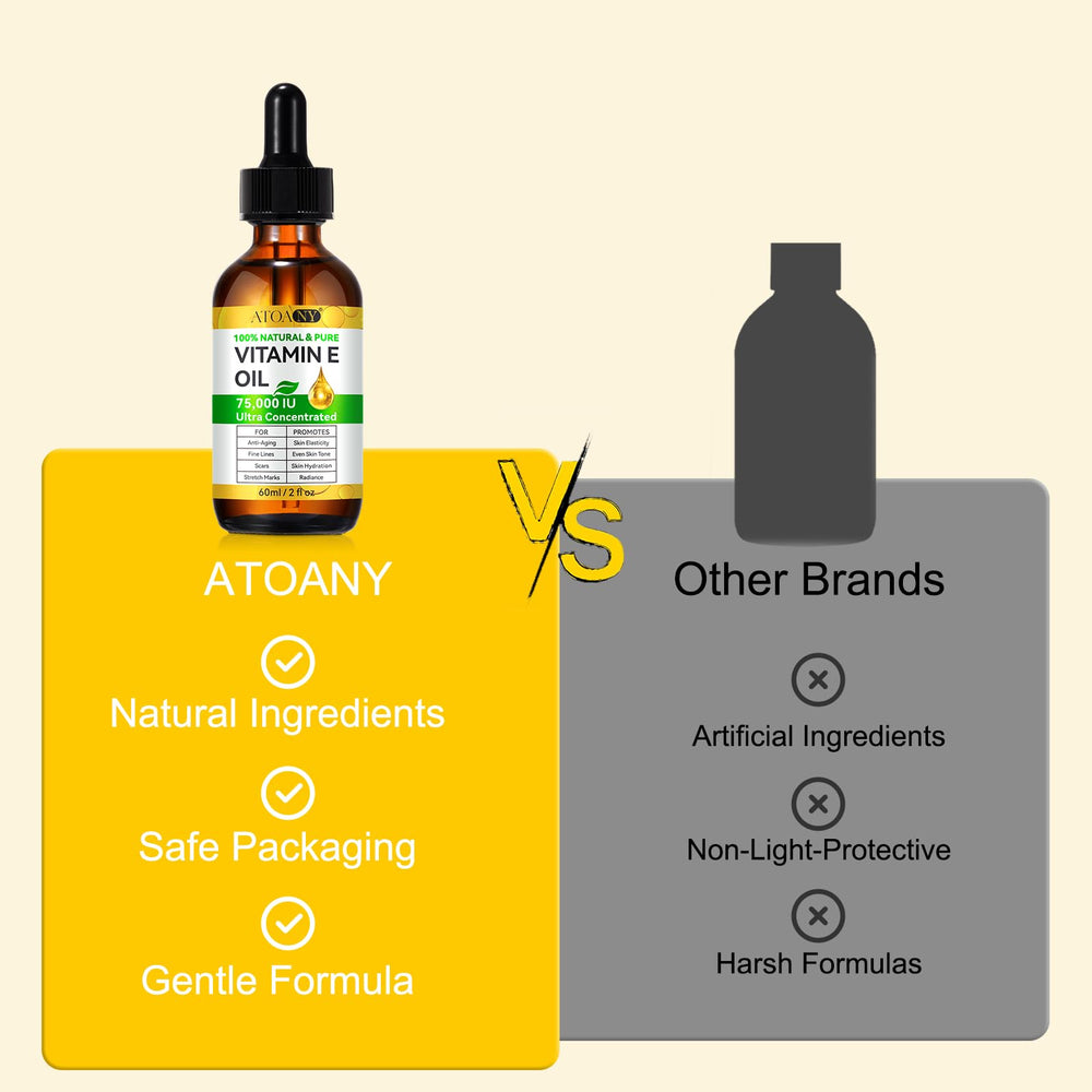 ATOANY Vitamin E Oil in routine setup for facial and body care.