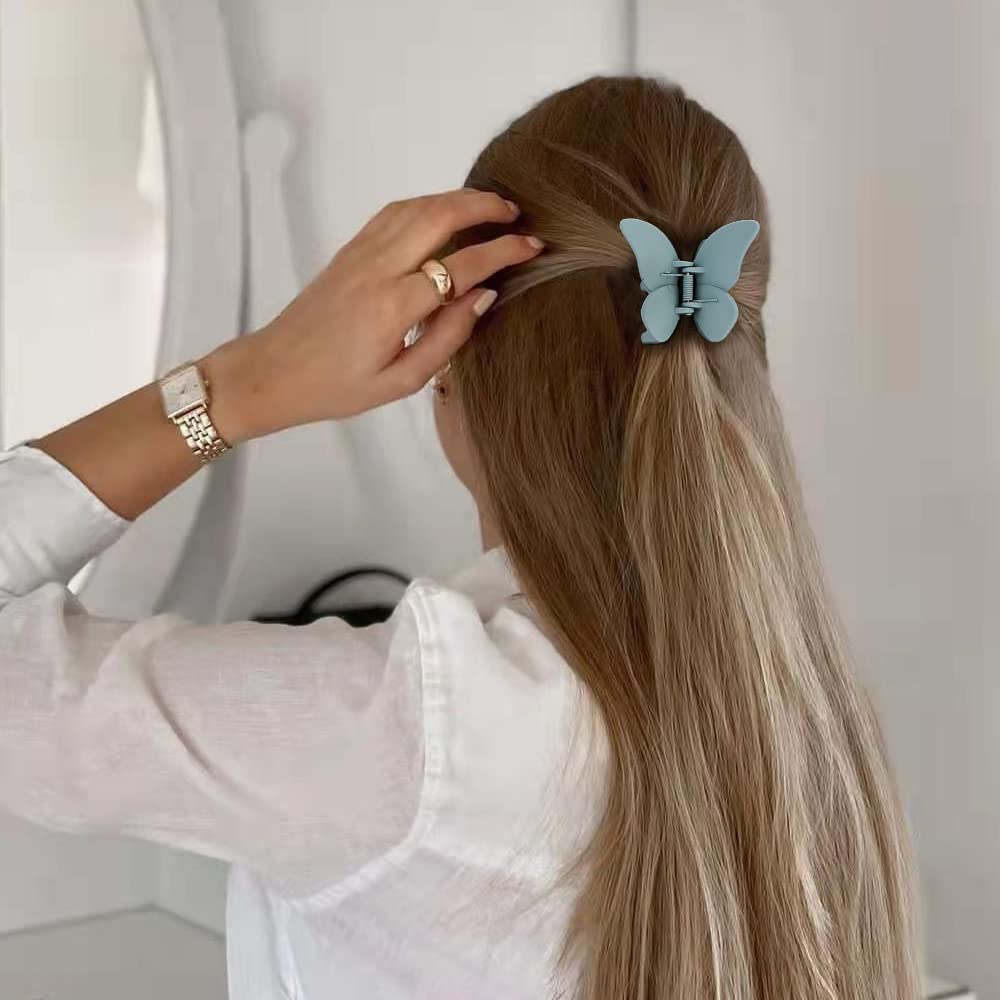 Pinza mariposa ATODEN mate blanca para recoger el cabello con suavidad