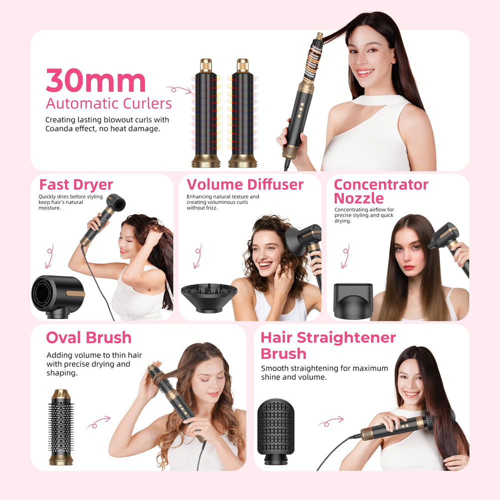 Atopskins Blow Dryer Brush-automatic-curler: uniform curl formation with controlled heat.