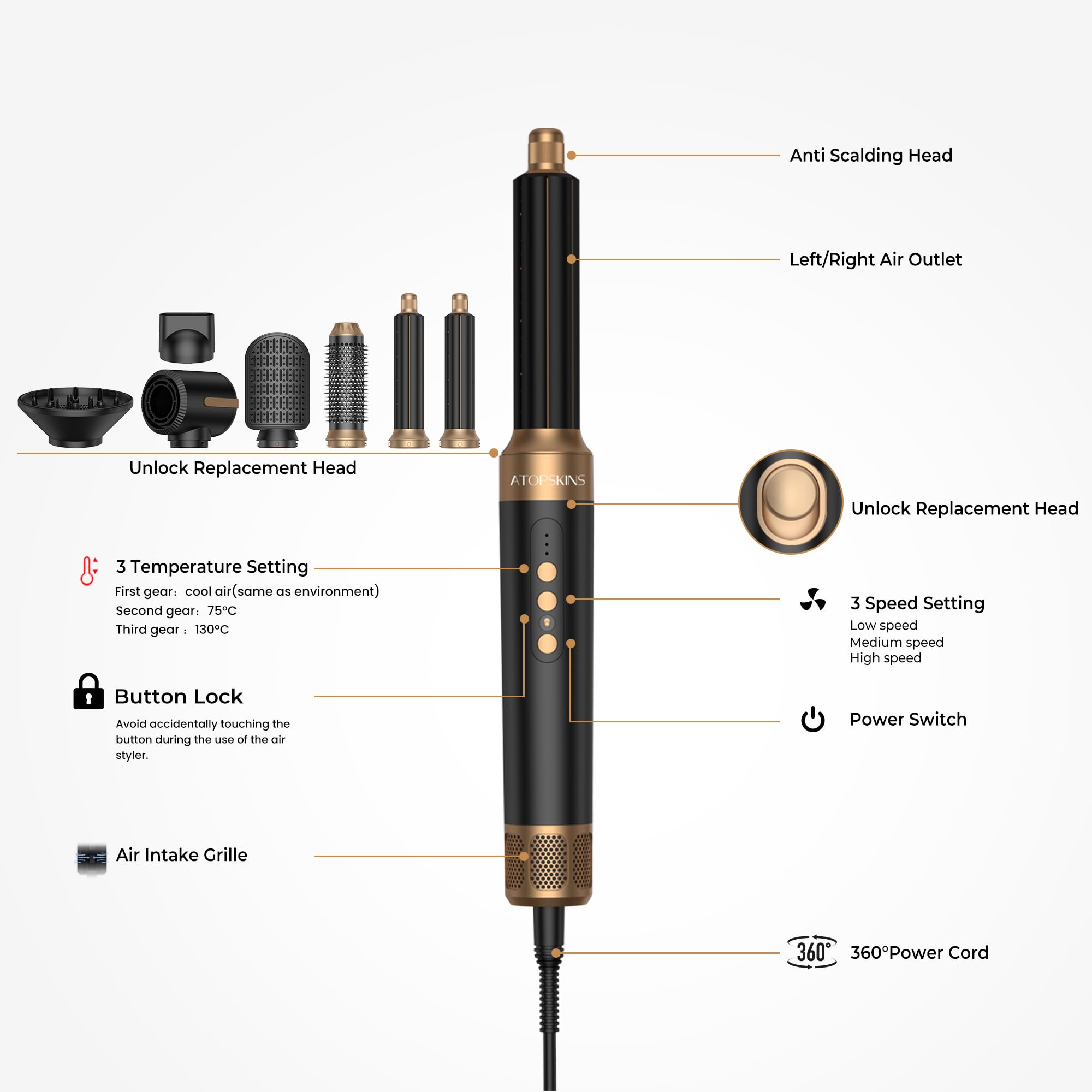 Atopskins Blow Dryer Brush-straightening-brush: smooths and straightens with gentle heat.