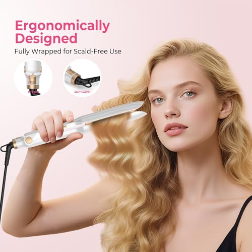 Atopskins curling iron creating beachy waves for effortless styling