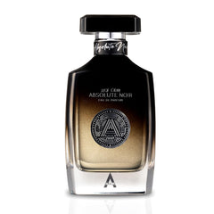 Atralia Absolute Noir bottle front showing bold citrus opening for confident daytime wear.