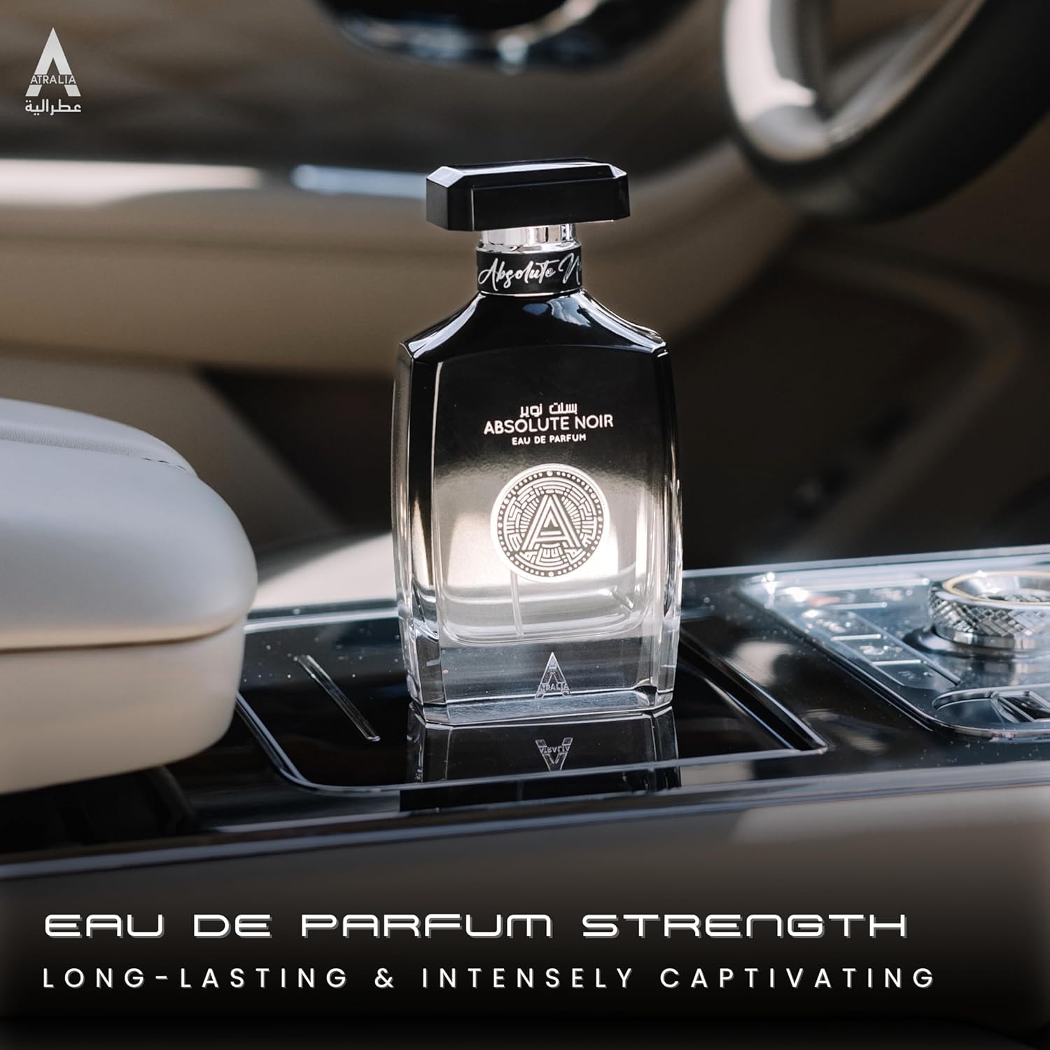 Atralia Absolute Noir ingredients focus on bergamot and lemon for a fresh daytime aura.