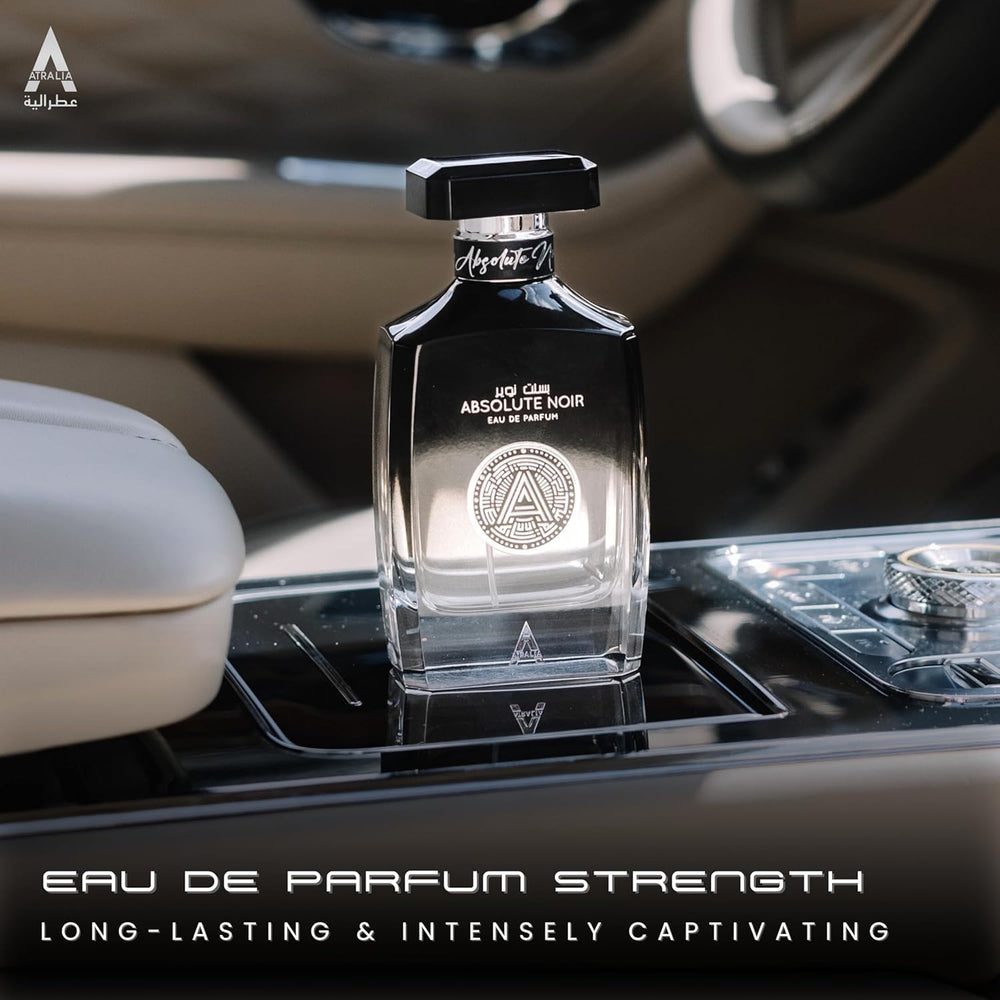 Atralia Absolute Noir ingredients focus on bergamot and lemon for a fresh daytime aura.