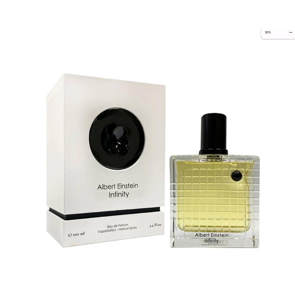 Atralia Albert Einstein Infinity EDP bottle front, versatile day-to-night fragrance for every occasion.